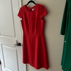 Eliza J red cap sleeve a line dress